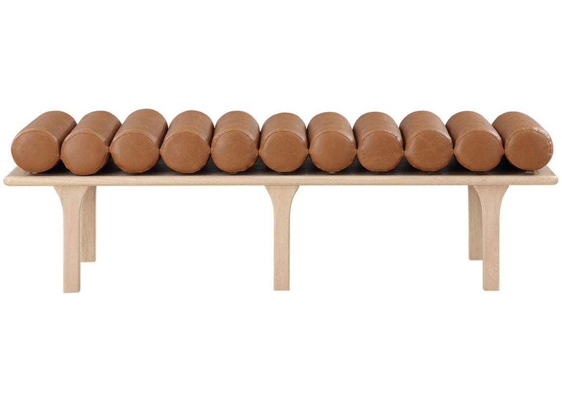 Modern Leather Bolster Bench