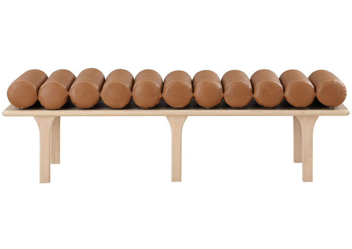 Modern Leather Bolster Bench