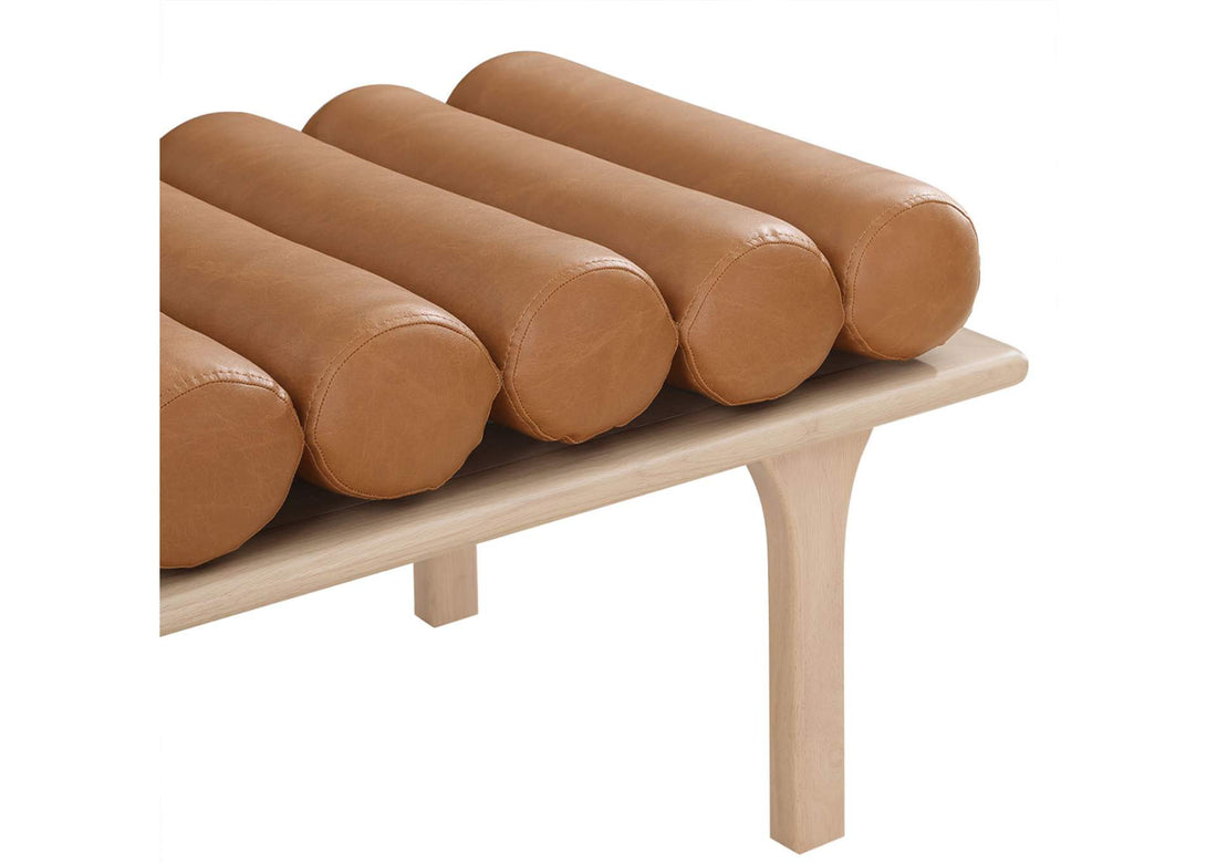 Modern Leather Bolster Bench