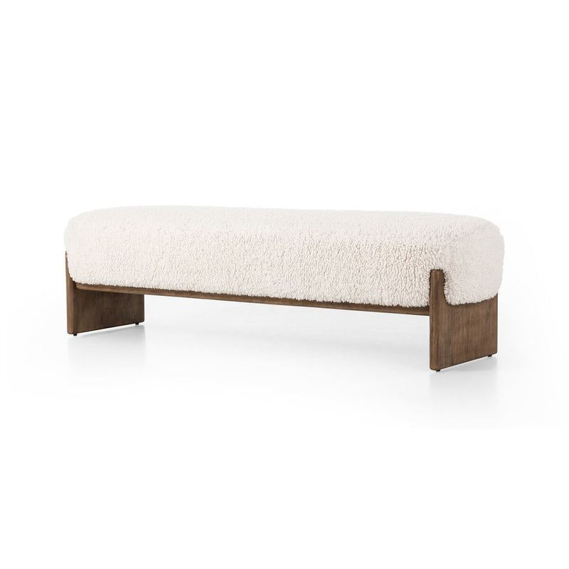 Four Hands Kensington Kirby White Fur Accent