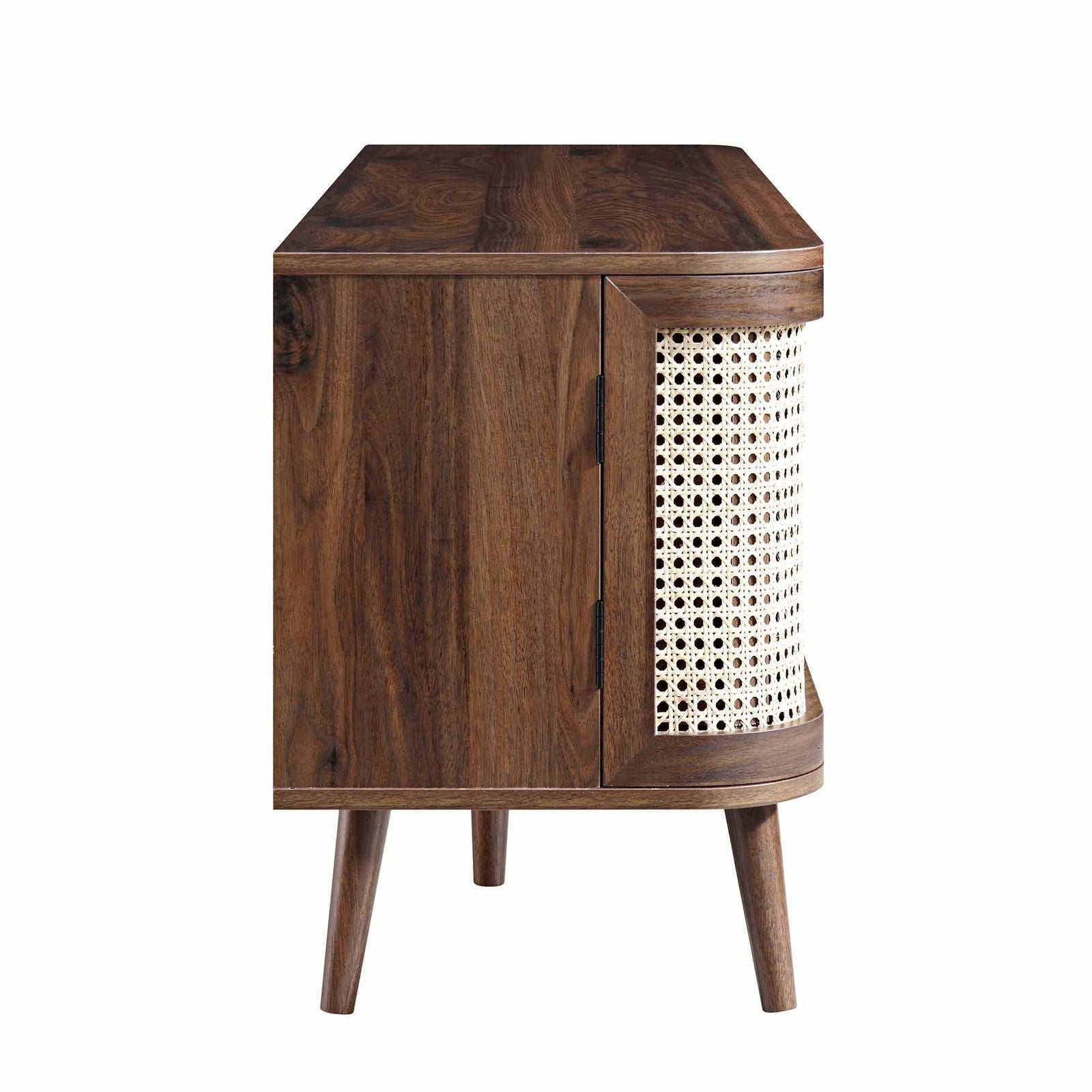 Mid-Century Rattan TV Stand