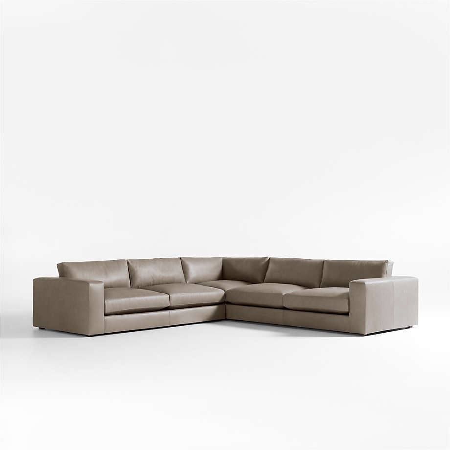 Modern L-Shaped Leather Sectional Sofa