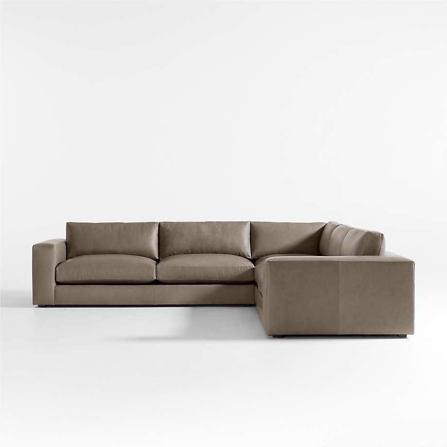 Modern L-Shaped Leather Sectional Sofa