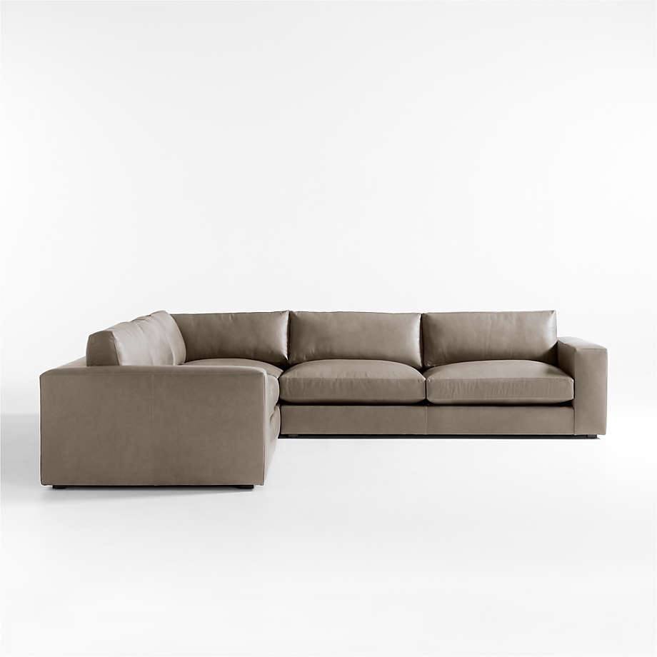 Modern L-Shaped Leather Sectional Sofa