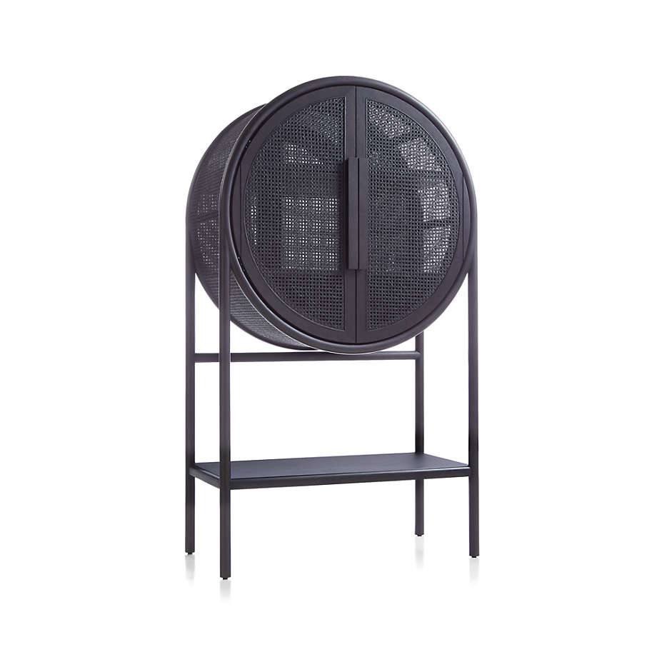 Modern Circular Cane Cabinet