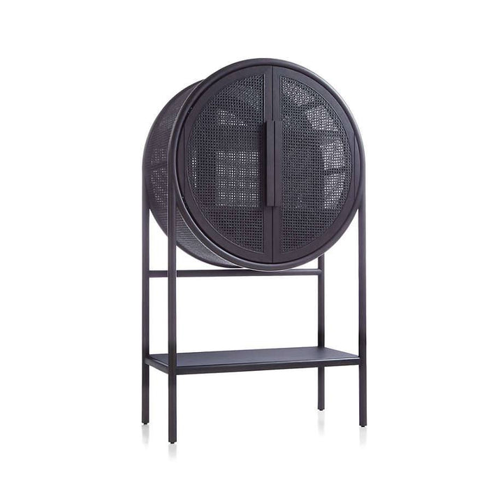 Modern Circular Cane Cabinet