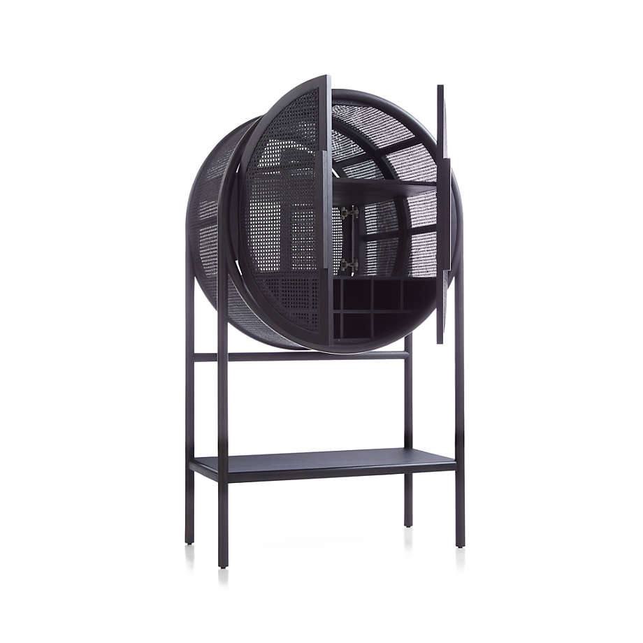 Modern Circular Cane Cabinet