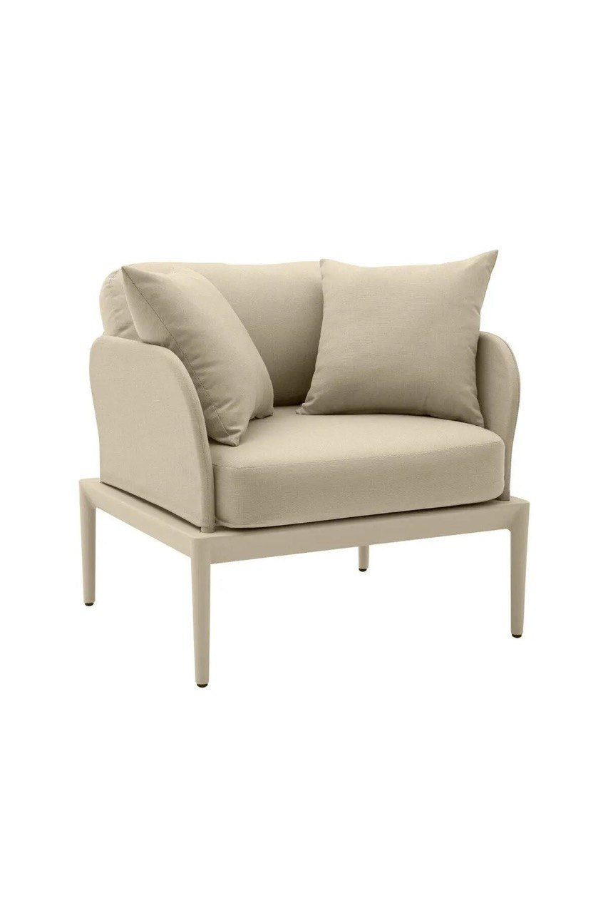 Modern Beige Lounge Chair with Cushions
