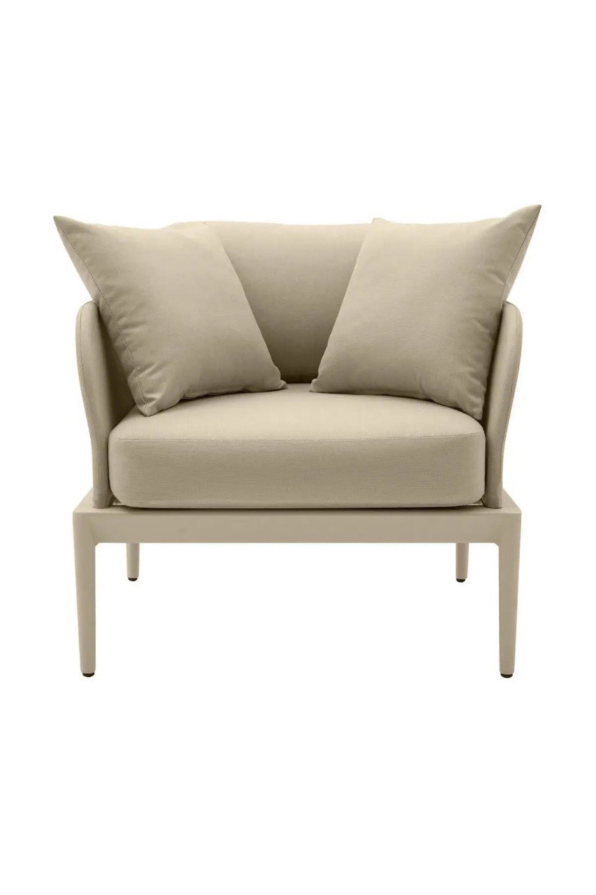 Modern Beige Lounge Chair with Cushions