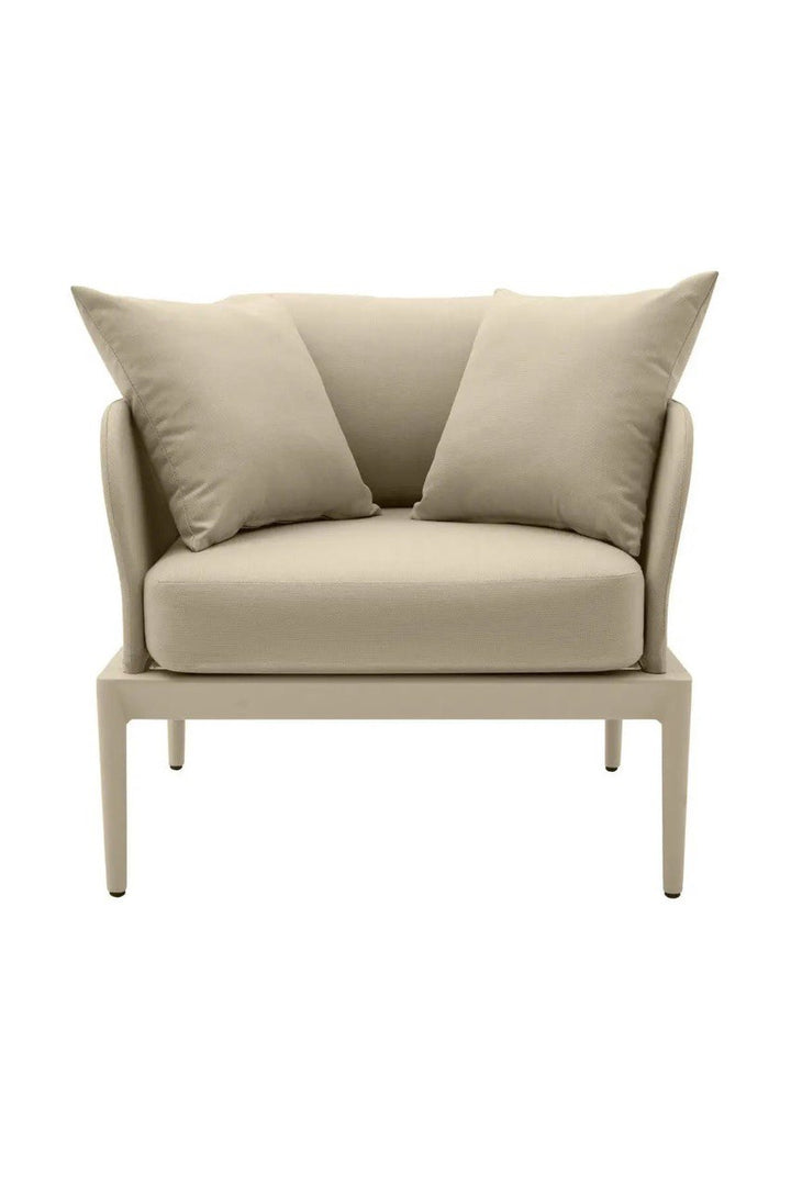 Modern Beige Lounge Chair with Cushions
