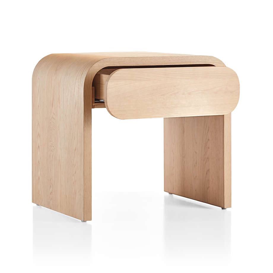Modern Curved Wooden Side Table