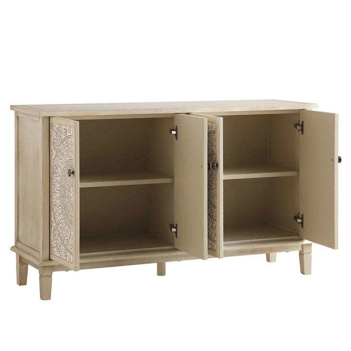 Hand-Carved Mandala Sideboard