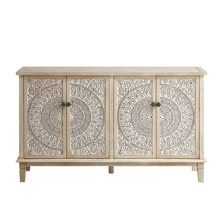 Hand-Carved Mandala Sideboard