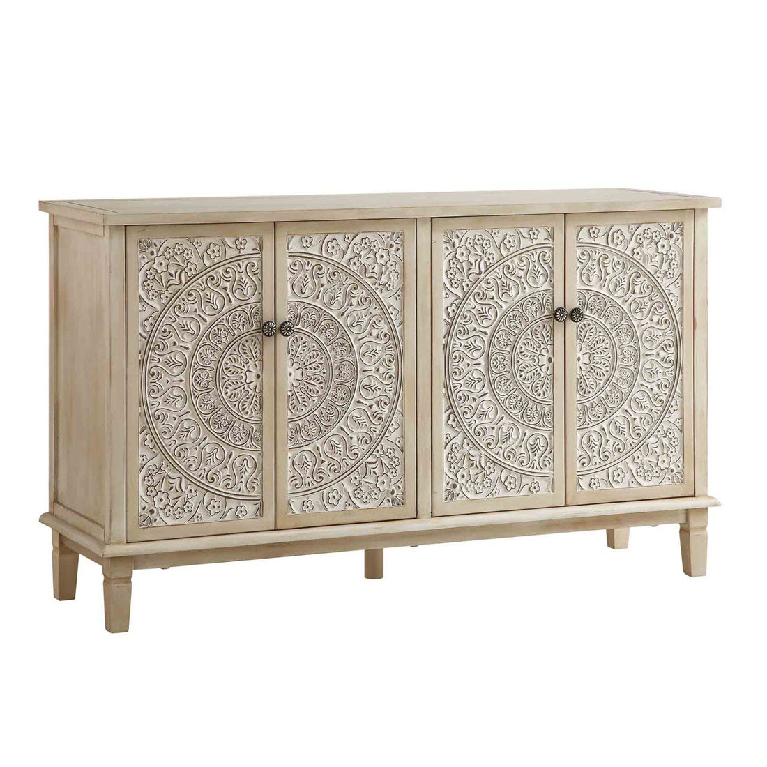 Hand-Carved Mandala Sideboard